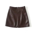 Mini falda cuero sintético con zipper
